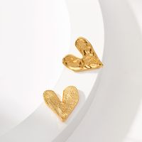 Fashion Heart Shape Copper Plating Ear Studs 1 Pair main image 3