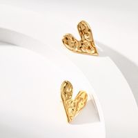 Fashion Heart Shape Copper Plating Ear Studs 1 Pair main image 6