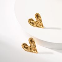 Fashion Heart Shape Copper Plating Ear Studs 1 Pair main image 2