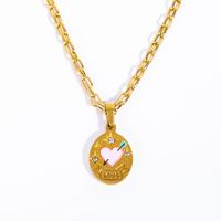 201 Stainless Steel 304 Stainless Steel Fashion Inlay Heart Shape Rose Pigeon Rhinestones Pendant Necklace sku image 6