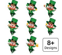 2022 New Children's Cartoon Irish Festival Lucky Elf Stickers St. Patrick Clover Expression Stickers main image 3