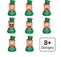 2022 New Children's Cartoon Irish Festival Lucky Elf Stickers St. Patrick Clover Expression Stickers main image 2