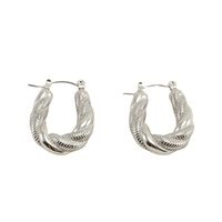 Fashion U Shape Titanium Steel Plating Hoop Earrings 1 Pair main image 2