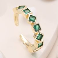 Fashion Square Copper Plating Zircon Open Ring sku image 4