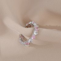 Fashion Heart Shape Copper Plating Zircon Open Ring main image 4