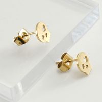 Simple Style Skull Stainless Steel Plating Ear Studs 1 Pair main image 3