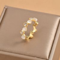 Fashion Heart Shape Copper Plating Opal Zircon Rings main image 2