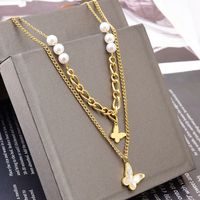 Simple Style Butterfly Titanium Steel Chain Necklace 1 Piece sku image 1