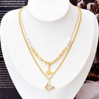 Simple Style Butterfly Titanium Steel Chain Necklace 1 Piece main image 5