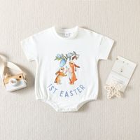 Easter Fashion Rabbit Letter Cotton Baby Rompers main image 3