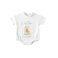 Easter Fashion Rabbit Letter Cotton Baby Rompers main image 2