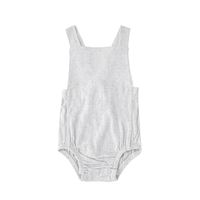 Fashion Solid Color Linen Baby Rompers sku image 12