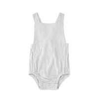 Fashion Solid Color Linen Baby Rompers sku image 11