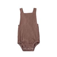 Fashion Solid Color Linen Baby Rompers sku image 23