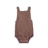 Fashion Solid Color Linen Baby Rompers sku image 24