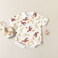 Easter Fashion Rabbit Carrot Cotton Baby Rompers sku image 15