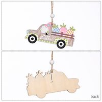 Easter Letter Car Carrot Wood Party Hanging Ornaments 1 Piece main image 4