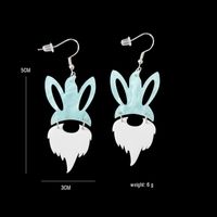 1 Paar Cartoon-stil Kaninchen Kreuzen Oval Aryl Drucken Ostern Kinder Ohrhaken main image 2