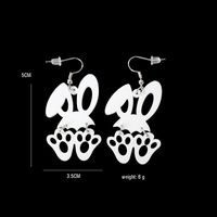 1 Pair Cartoon Style Rabbit Cross Oval Arylic Printing Easter Kid's Ear Hook sku image 6