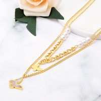 Simple Style Butterfly Titanium Steel Chain Necklace 1 Piece main image 2