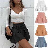 Summer Fashion Solid Color Polyester Above Knee Skirts main image 4