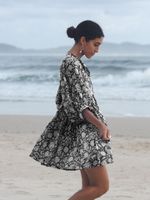 Women's Boho Dress Streetwear V Neck Printing Half Sleeve Ditsy Floral Above Knee Daily main image 3