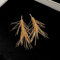 1 Pair Simple Style Grain Metal Women's Drop Earrings sku image 1