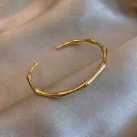 Ins Style Solid Color Titanium Steel Copper Gold Plated Bangle In Bulk main image 6