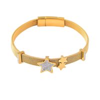 Mode Star Acier Au Titane Placage Zircon Bracelet 1 Pièce sku image 1
