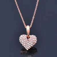 1 Piece Fashion Heart Shape Alloy Plating Zircon Women's Pendant Necklace sku image 2