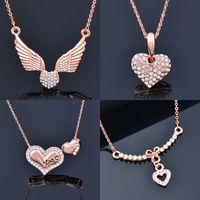 1 Piece Fashion Heart Shape Alloy Plating Zircon Women's Pendant Necklace main image 1