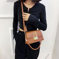 Women's All Seasons Pu Leather Solid Color Streetwear Metal Button Square Flip Cover Handbag main image 3