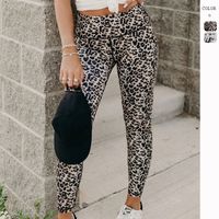Women's Yoga Fashion Leopard Full Length Printing Pocket Leggings main image 2