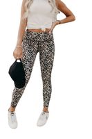 Women's Yoga Fashion Leopard Full Length Printing Pocket Leggings main image 3