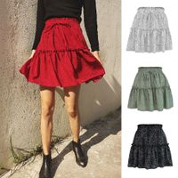 Summer Fashion Polka Dots Polyester Chiffon Above Knee Skirts main image 2