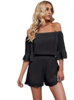 Women's Street Fashion Solid Color Shorts Rompers main image 3