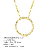 Simple Style Circle Sterling Silver Plating Pendant Necklace 1 Piece sku image 4