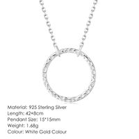 Simple Style Circle Sterling Silver Plating Pendant Necklace 1 Piece sku image 3