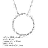 Simple Style Circle Sterling Silver Plating Pendant Necklace 1 Piece sku image 5