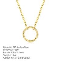 Simple Style Circle Sterling Silver Plating Pendant Necklace 1 Piece sku image 1