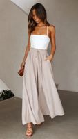 Casual Solid Color Polyester Full Length Wide Leg Pants main image 3