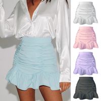 Summer Spring Fashion Solid Color Cotton Above Knee Skirts main image 2