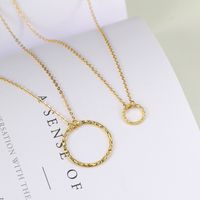 Simple Style Circle Sterling Silver Plating Pendant Necklace 1 Piece main image 2