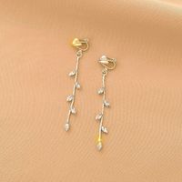 1 Paire Mode Géométrique Alliage Placage Perles Artificielles Strass Femmes Clips D'oreille sku image 17