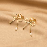 1 Paire Mode Géométrique Alliage Placage Perles Artificielles Strass Femmes Clips D'oreille sku image 24