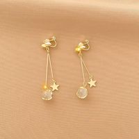 1 Paire Mode Géométrique Alliage Placage Perles Artificielles Strass Femmes Clips D'oreille sku image 9