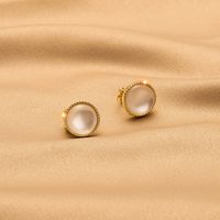1 Paire Mode Géométrique Alliage Placage Perles Artificielles Strass Femmes Clips D'oreille sku image 5