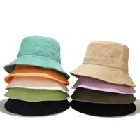 Unisex Simple Style Solid Color Flat Eaves Bucket Hat main image 6