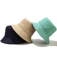 Unisex Simple Style Solid Color Flat Eaves Bucket Hat main image 2