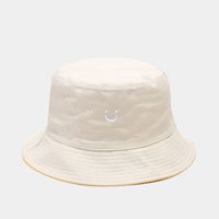 Women's Simple Style Smiley Face Embroidery Flat Eaves Bucket Hat sku image 3